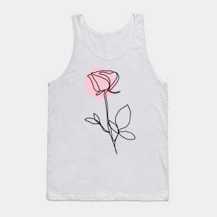 Continuous line drawing rose Tank Top